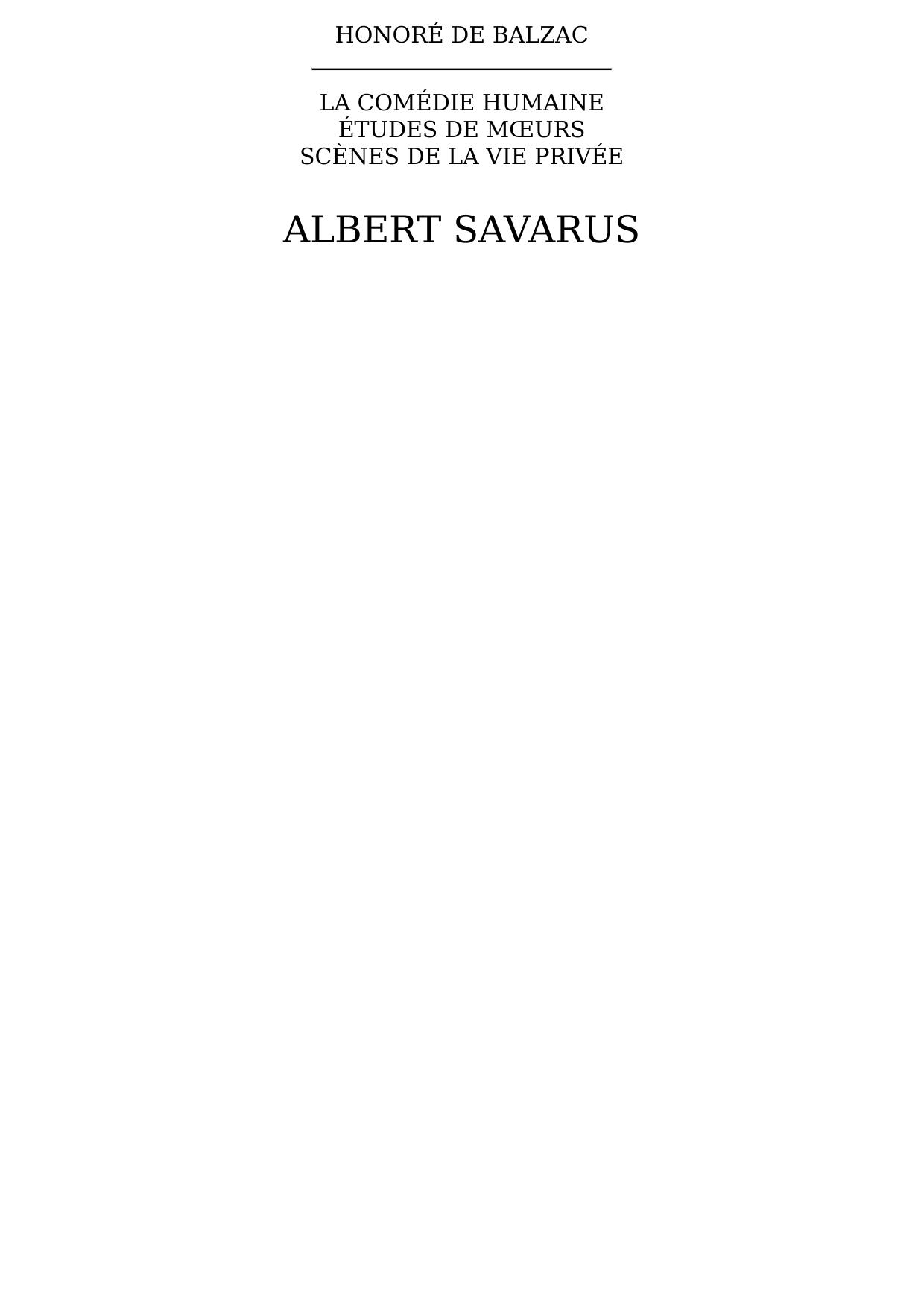 Albert Savarus