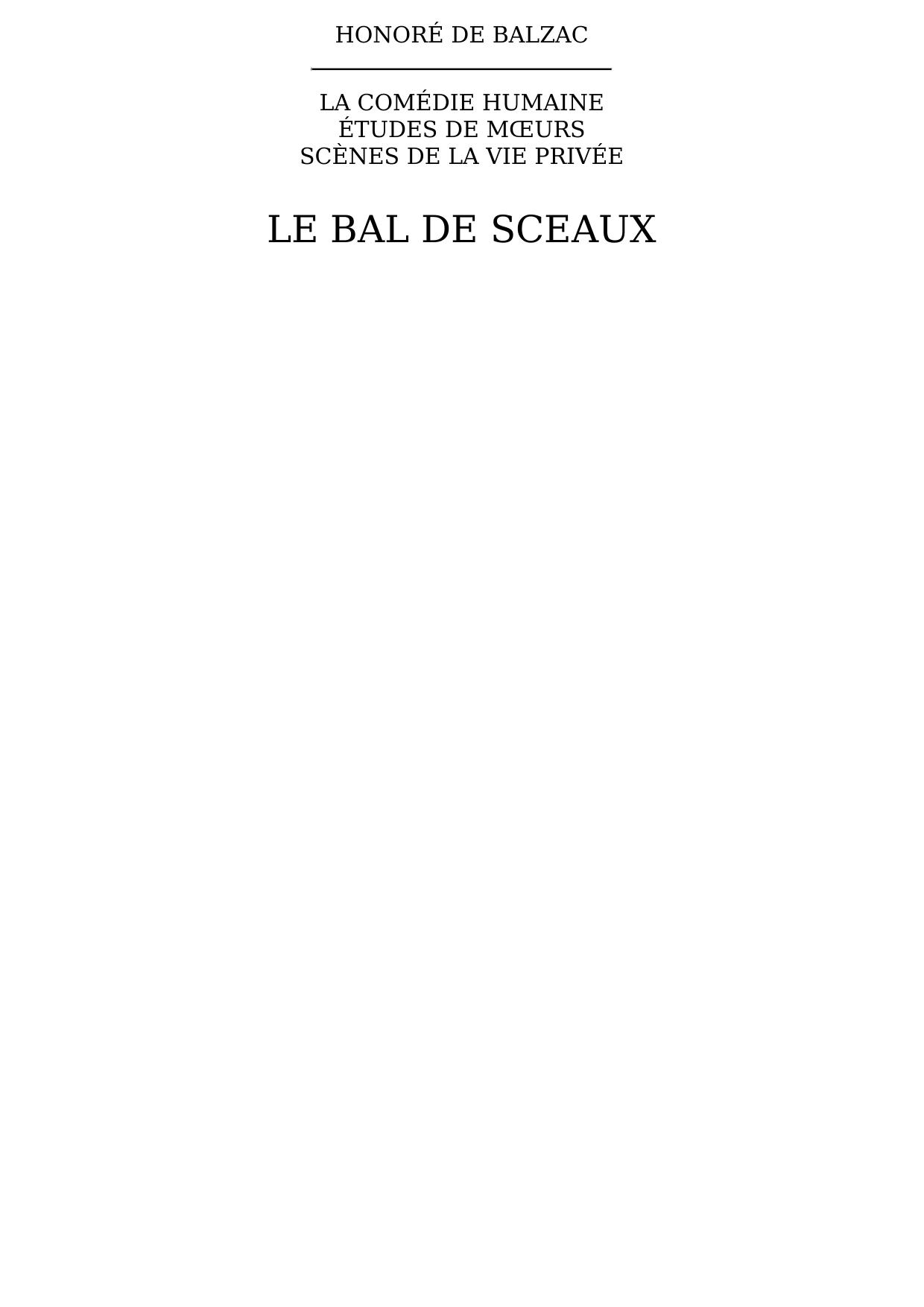 Le bal de Sceaux