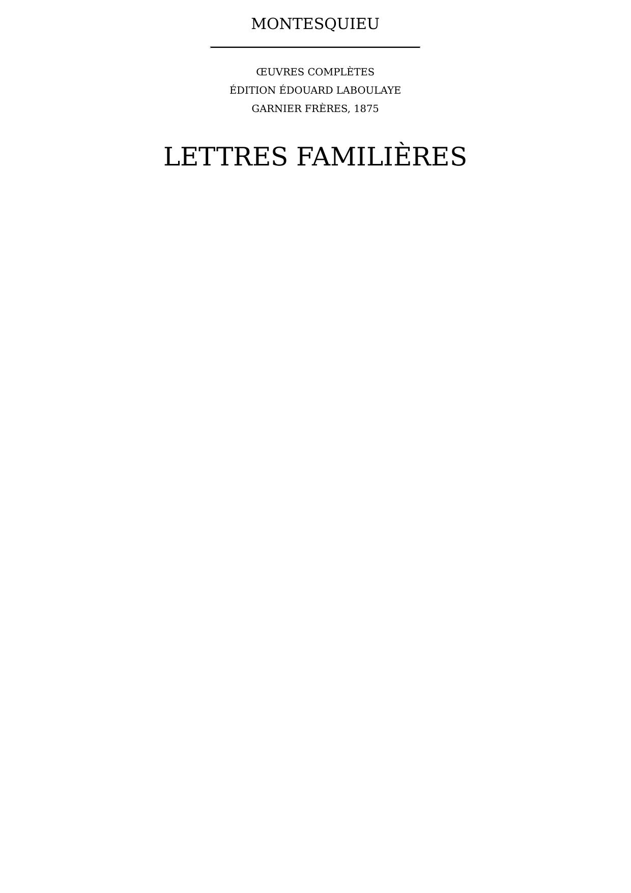 Lettres familières