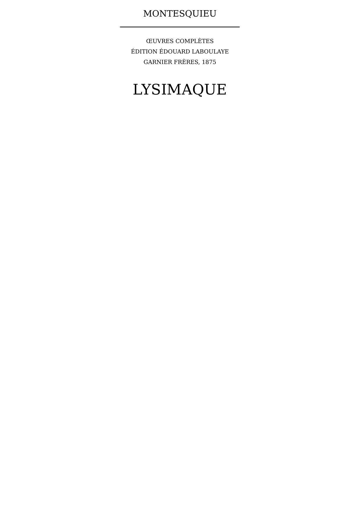 Lysimaque