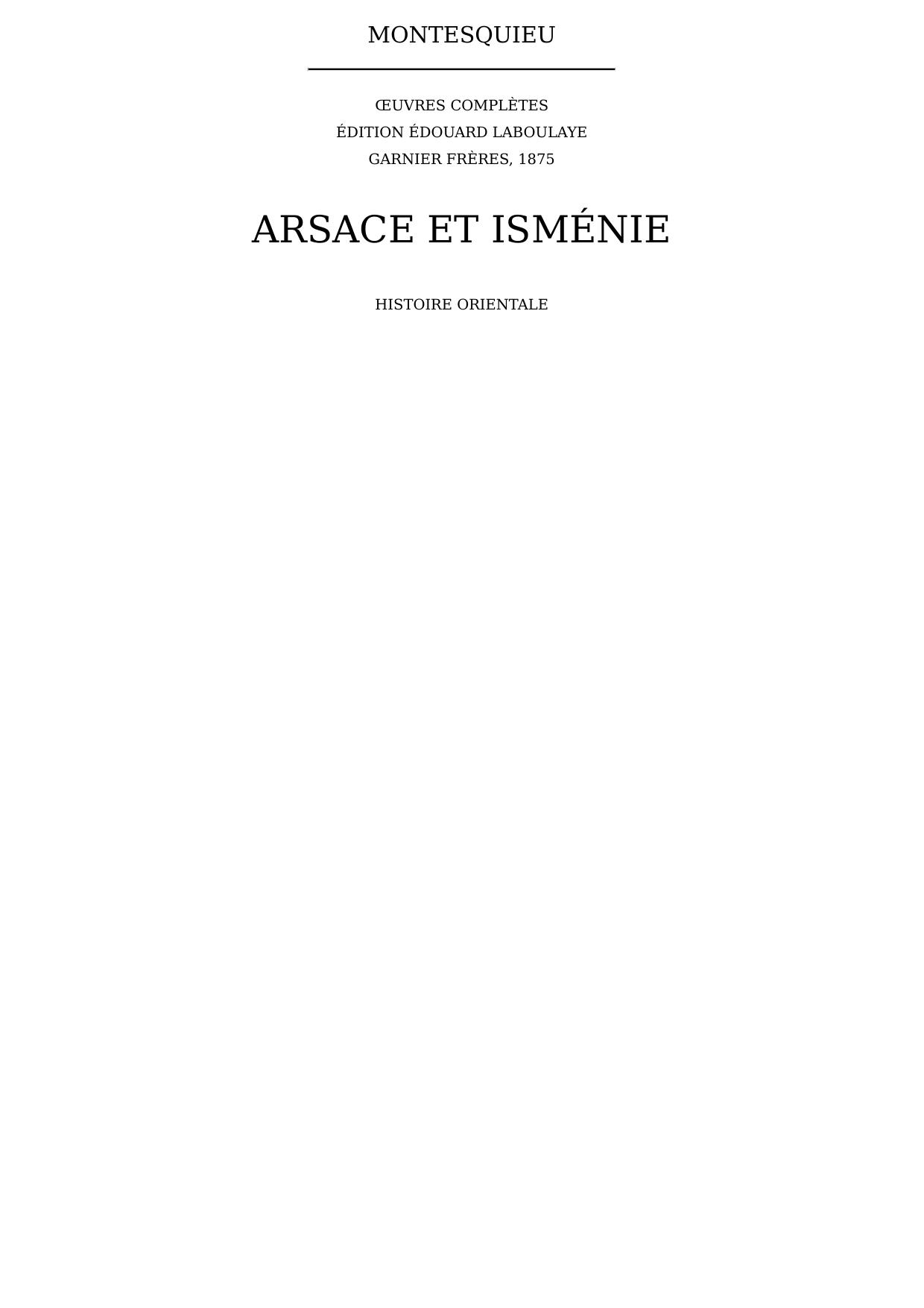 Arsace et Isménie