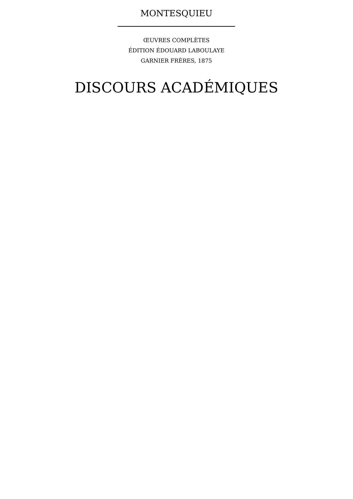 Discours académiques