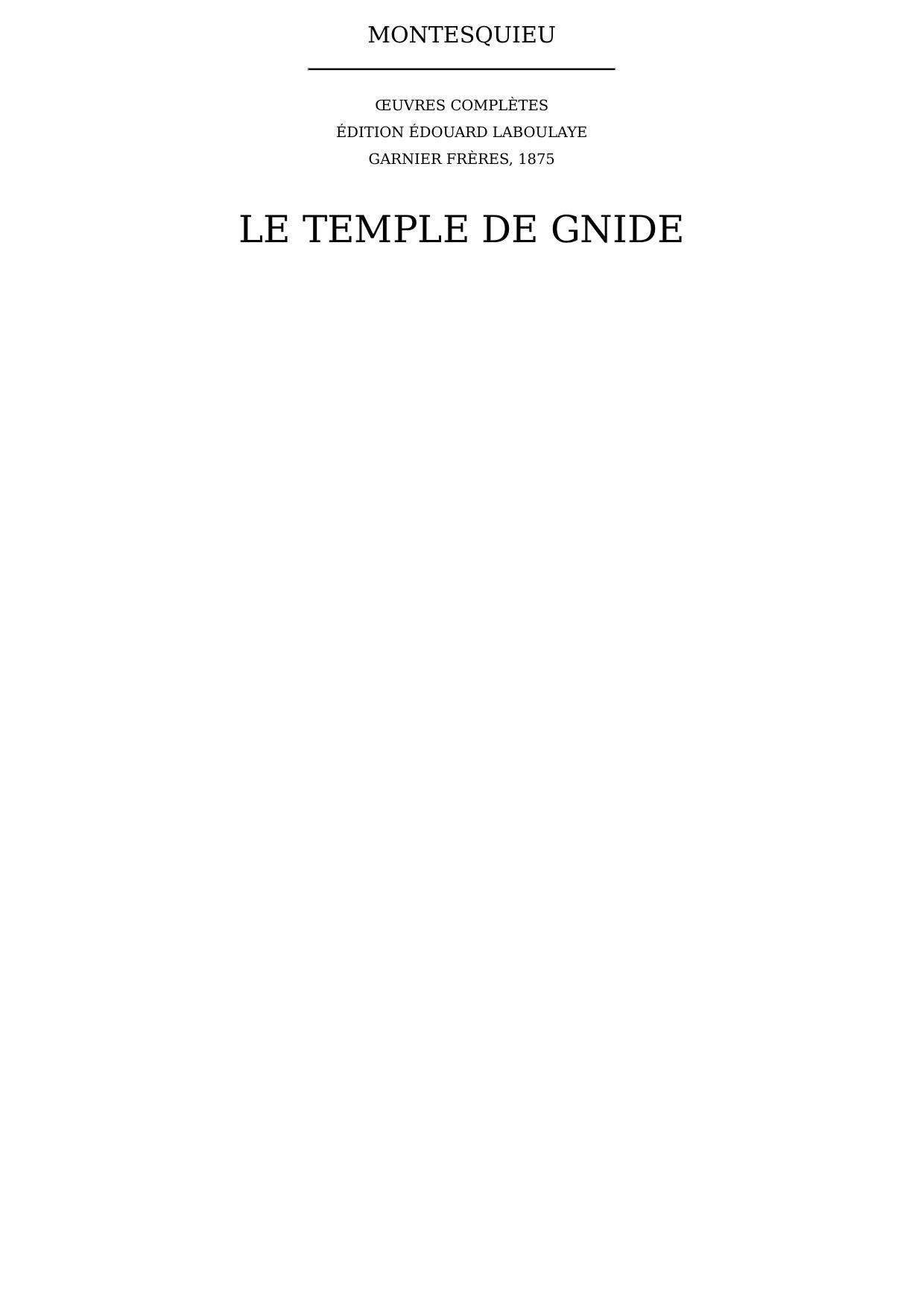 Le temple de Gnide