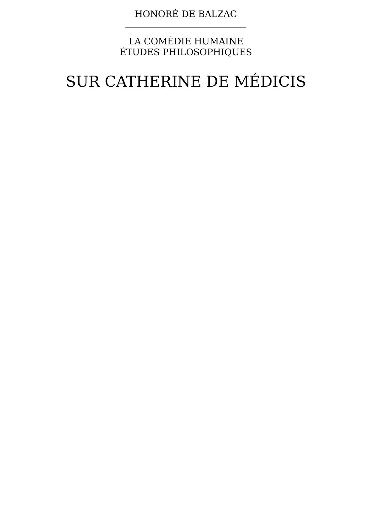 Sur Catherine de Médicis