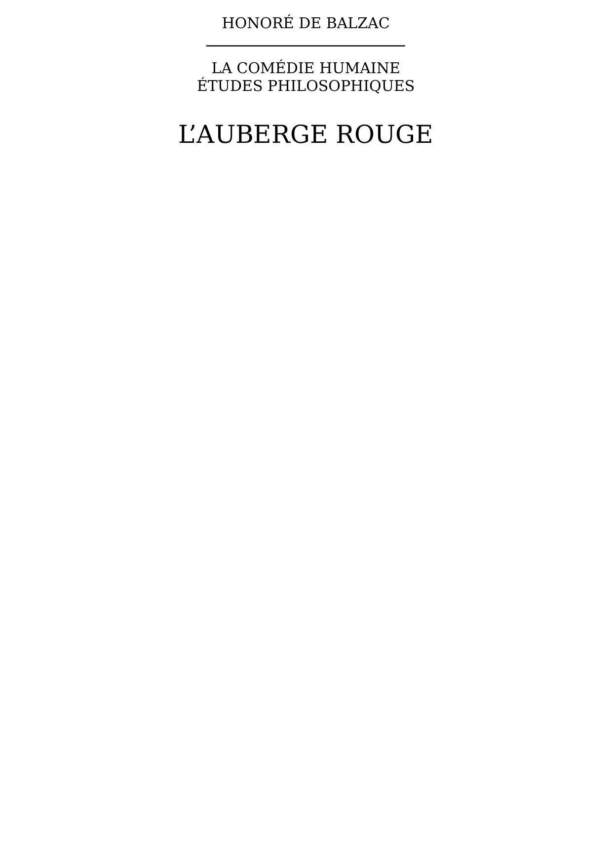 L’auberge rouge