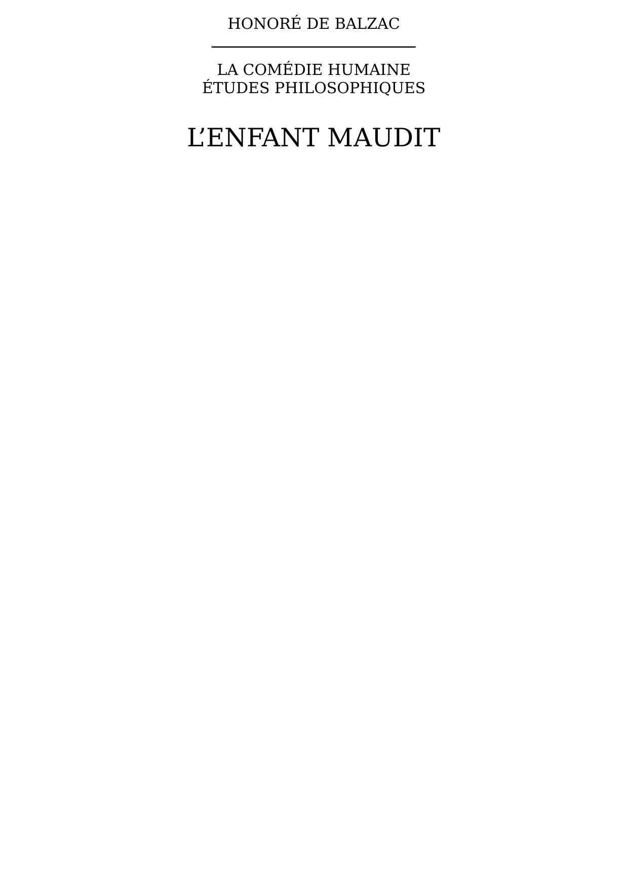 L’enfant maudit