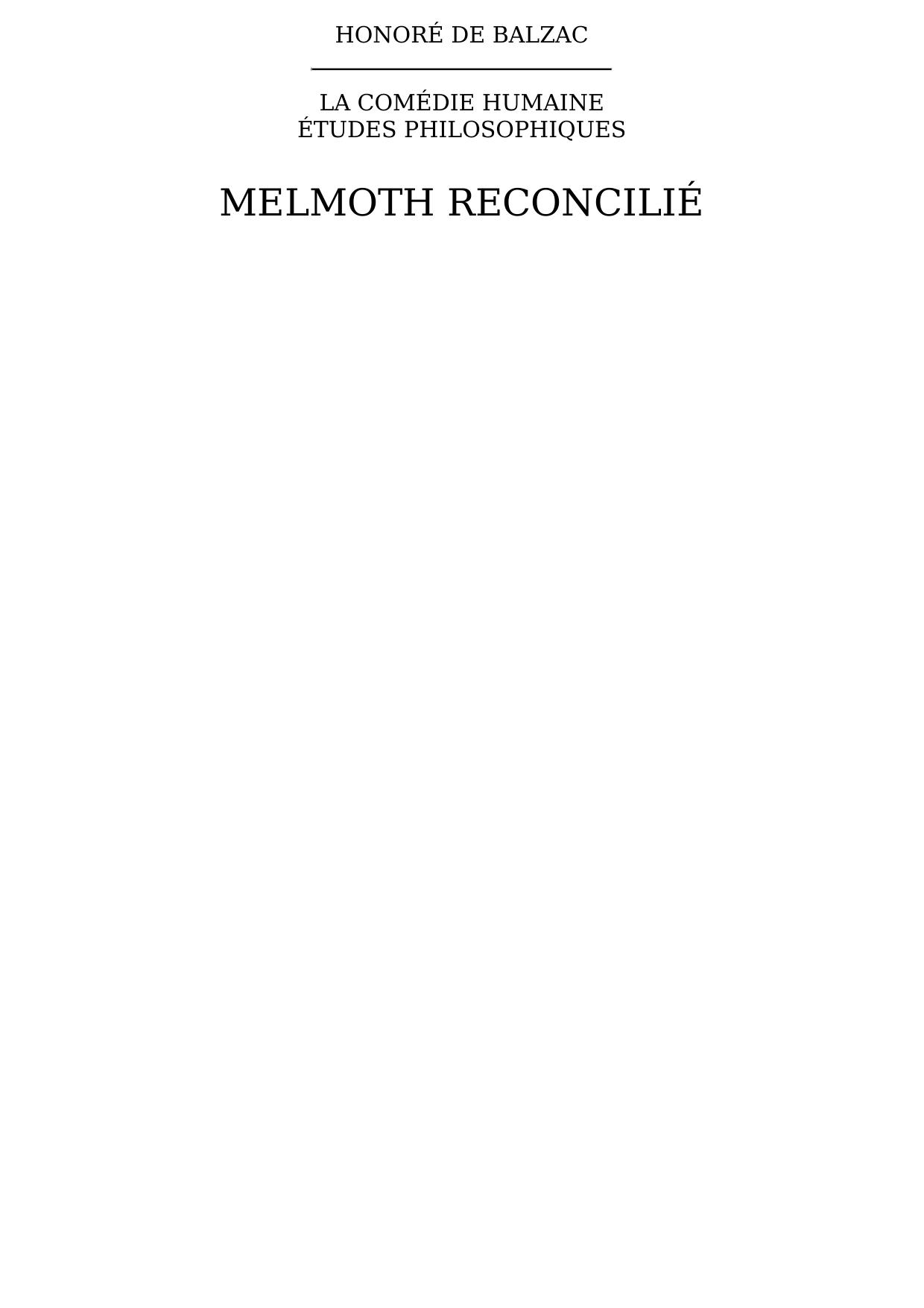 Melmoth reconcilié