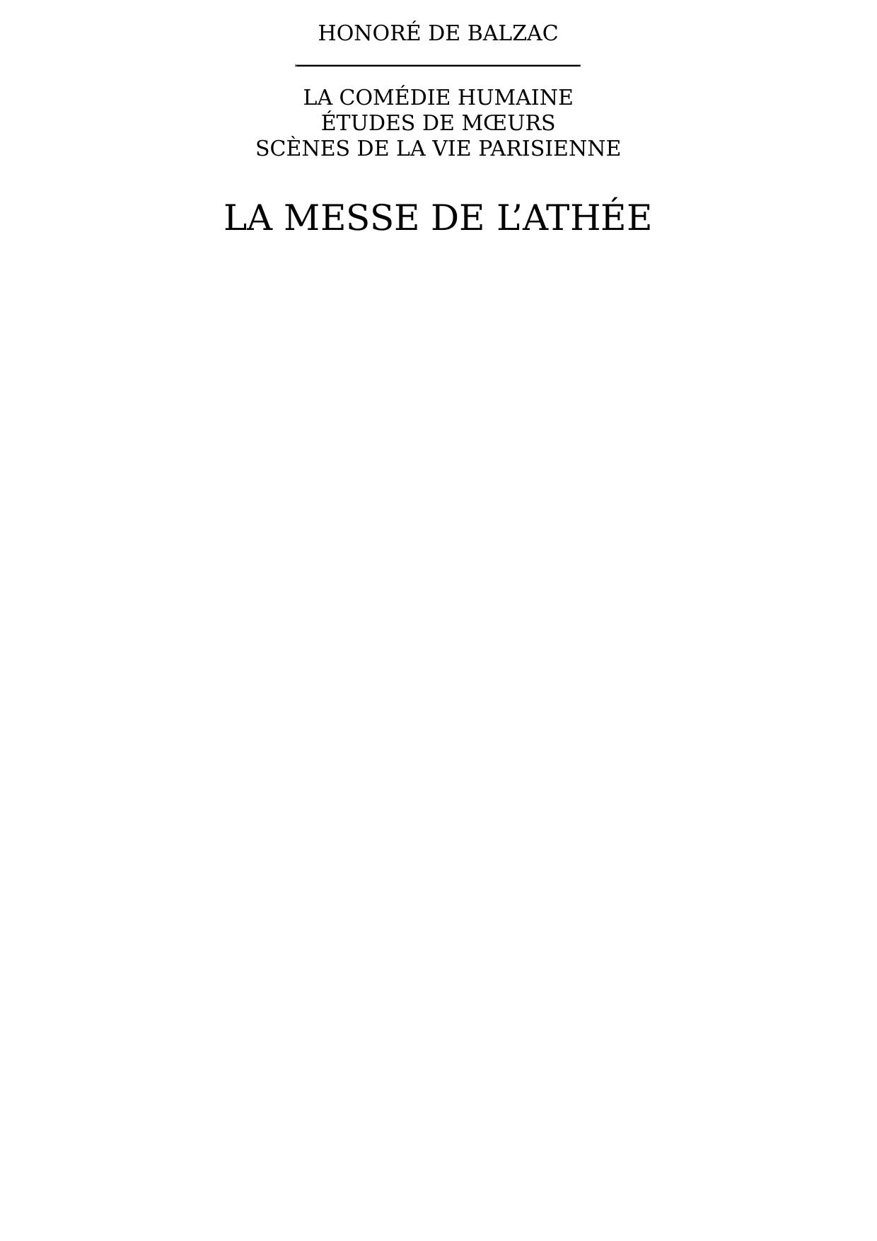 La messe de l’athée