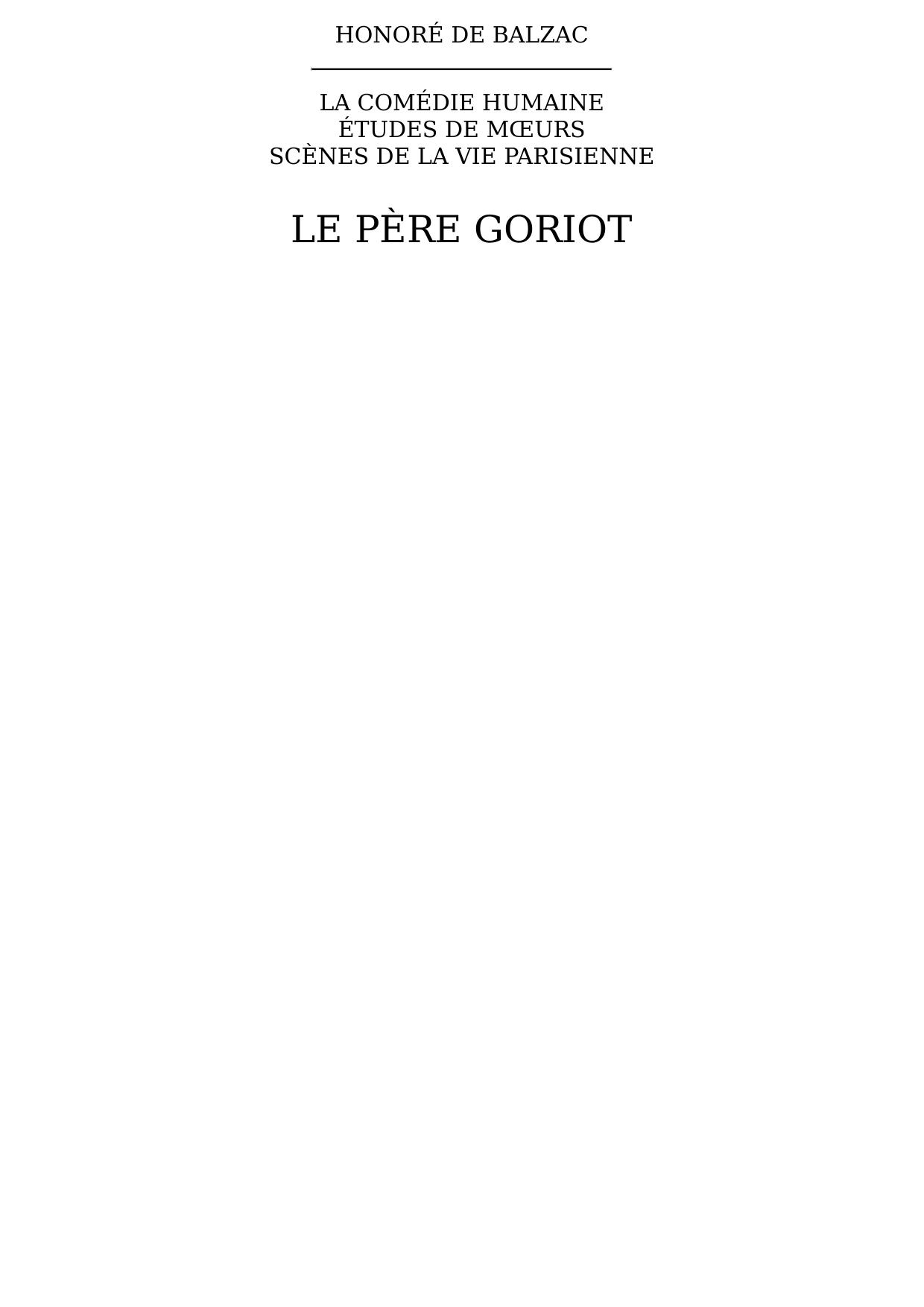 Le père Goriot