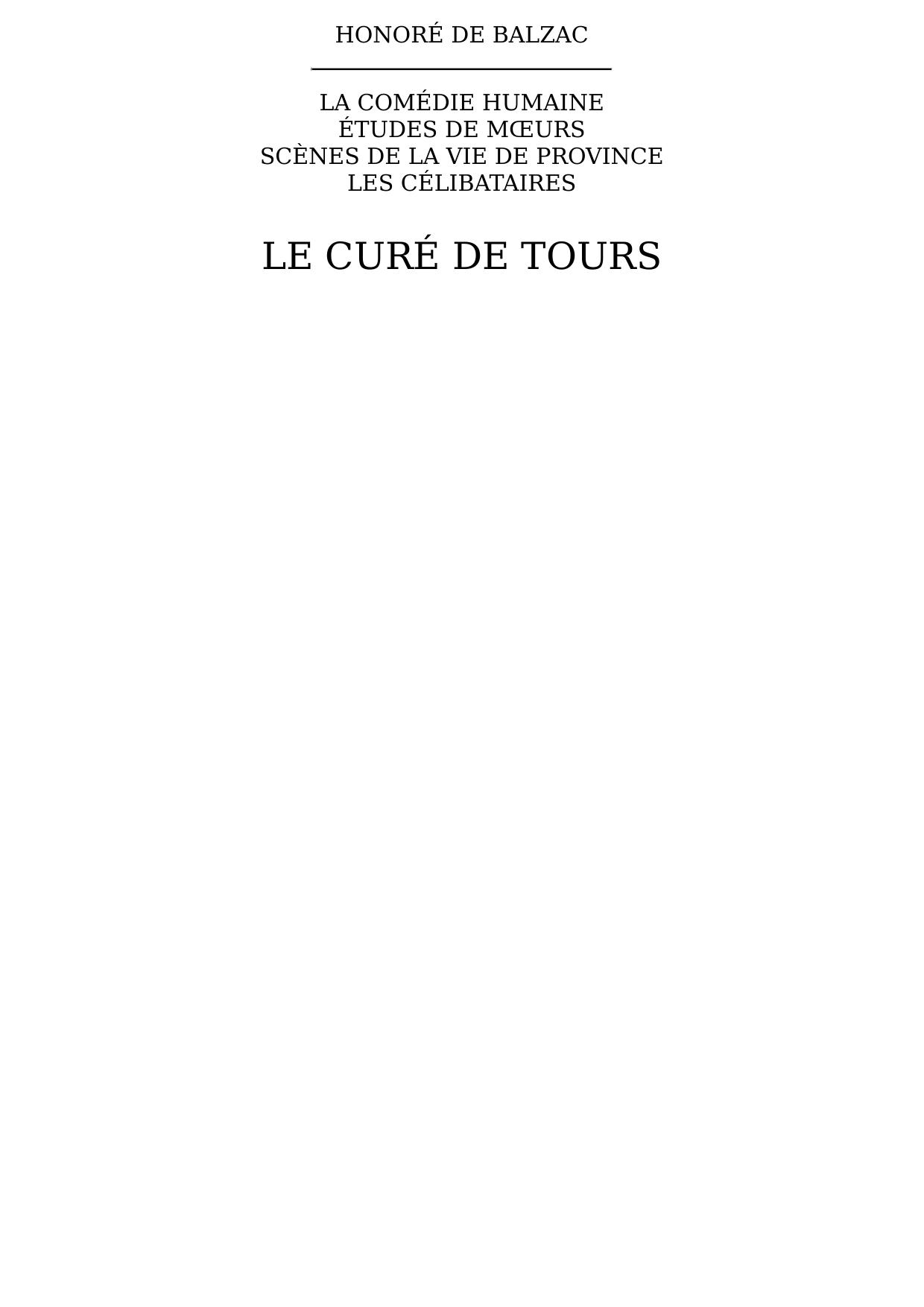 Le curé de Tours