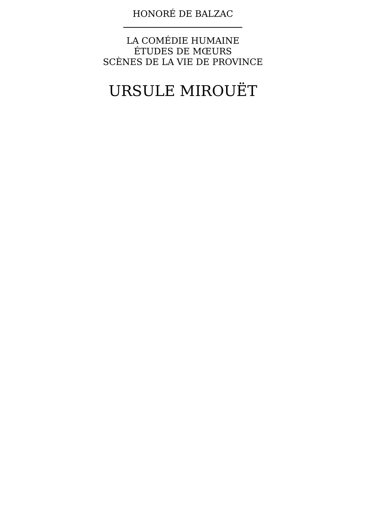 Ursule Mirouët