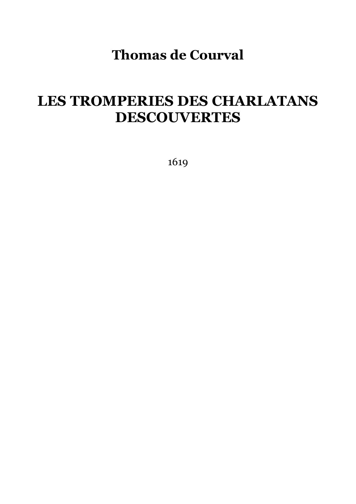 Les Tromperies des charlatans descouvertes