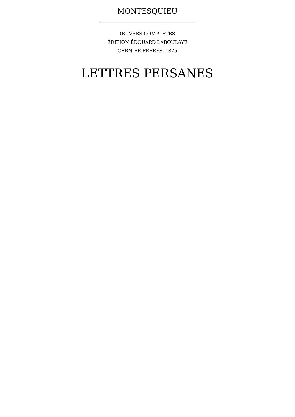 Lettres persanes