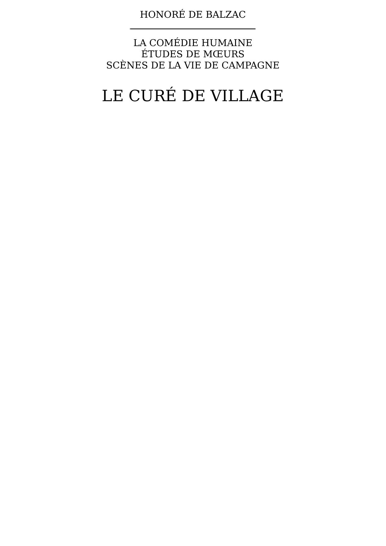 Le curé de village