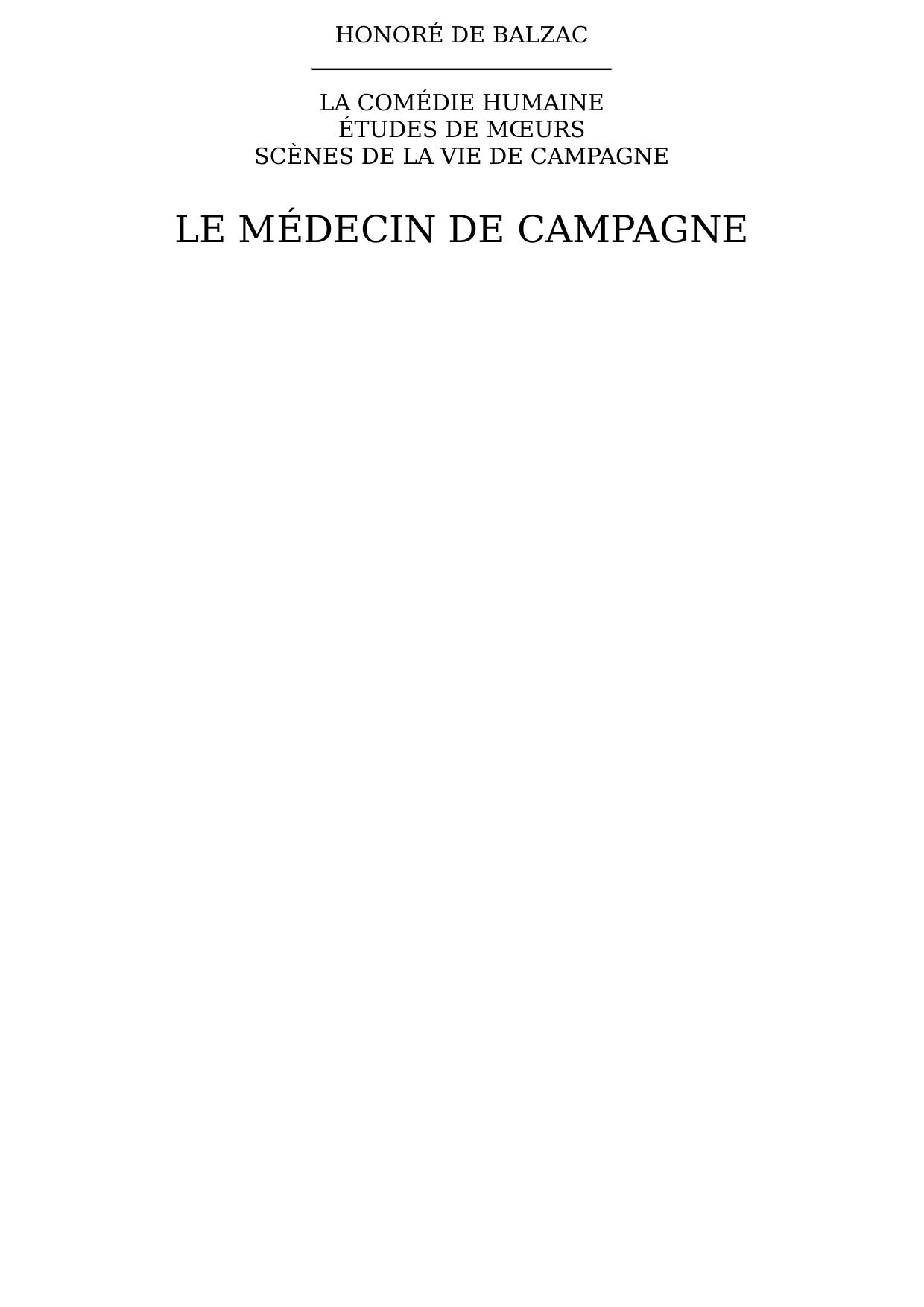 Le médecin de campagne