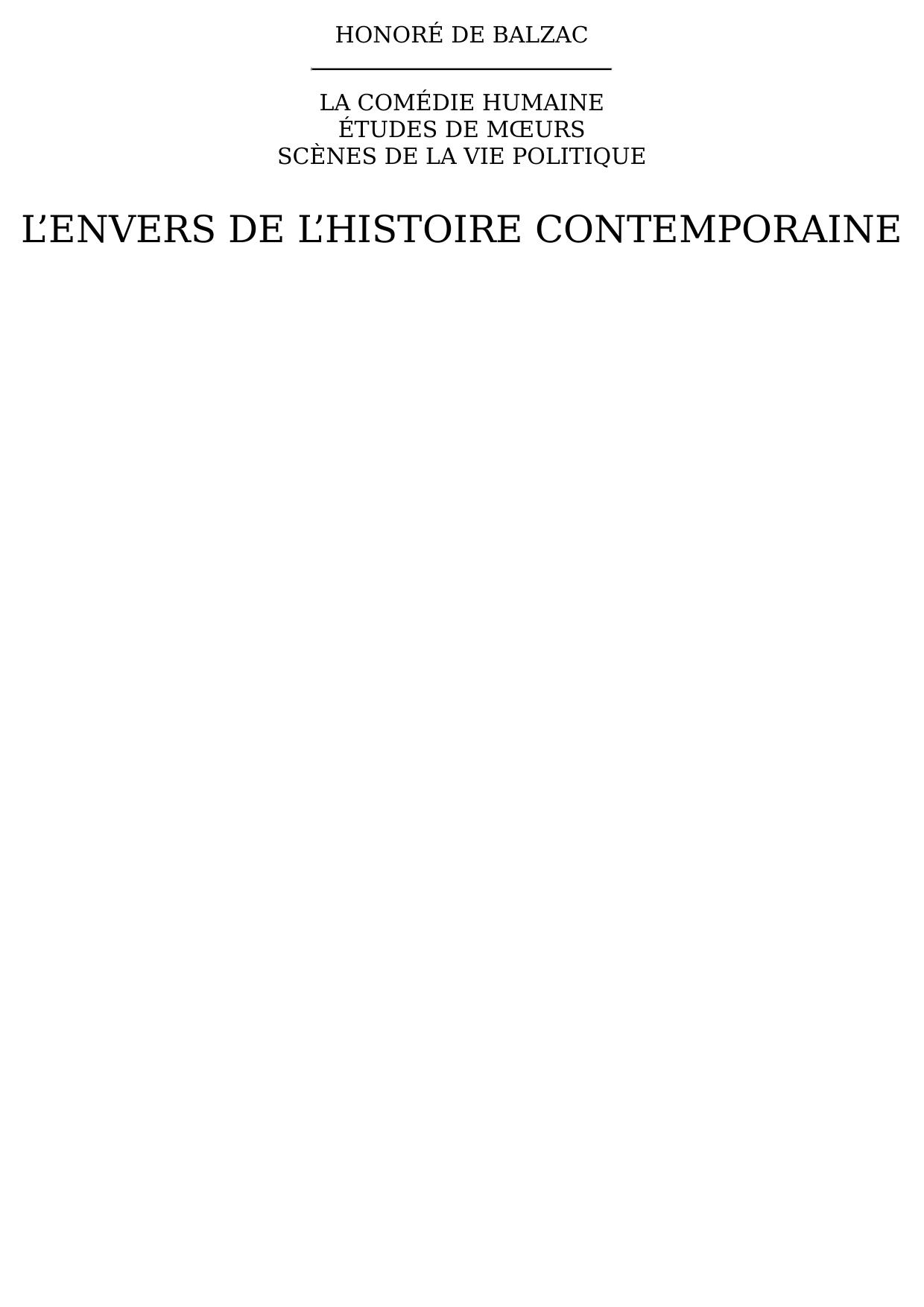L’envers de l’histoire contemporaine