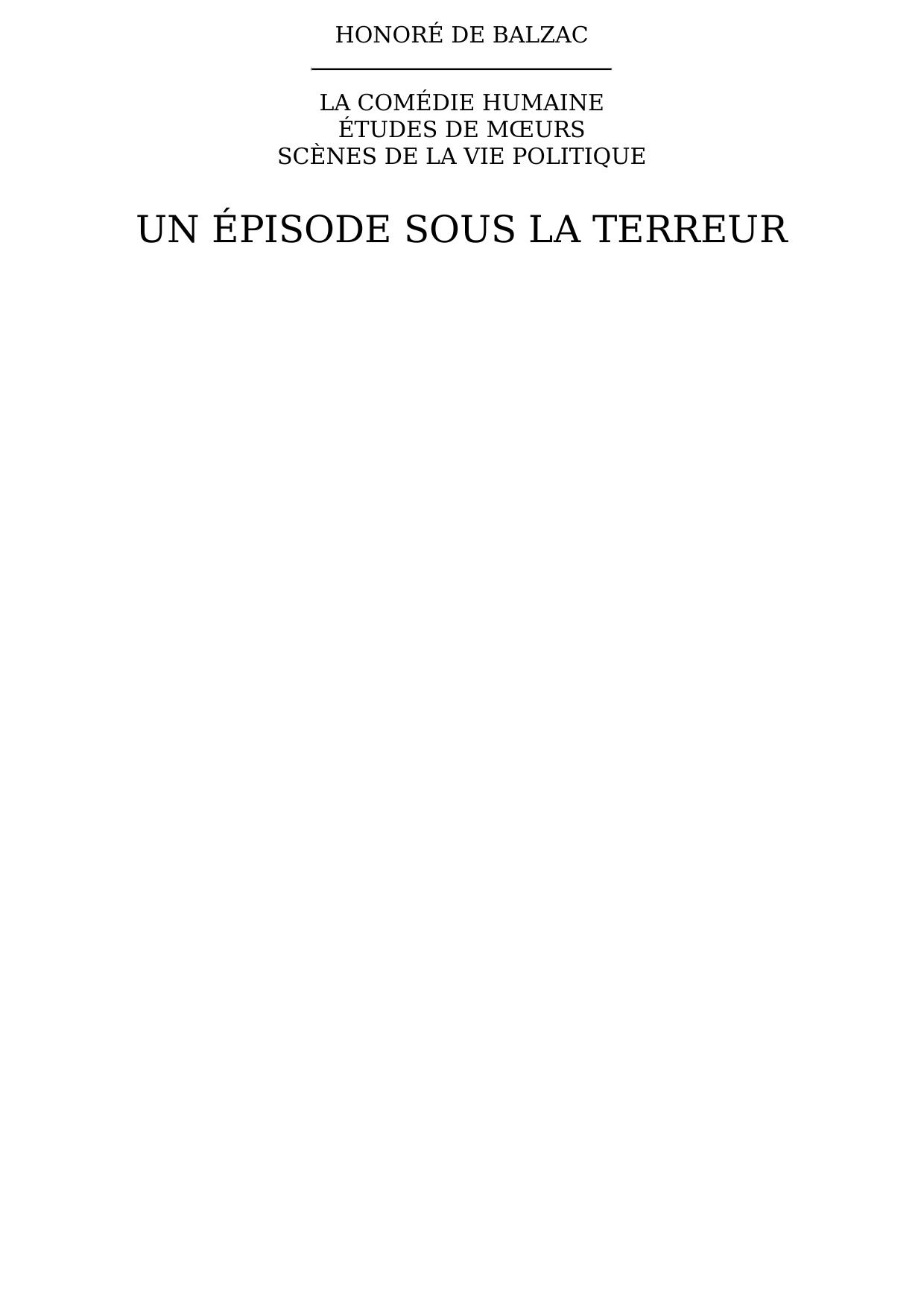 Un épisode sous la terreur