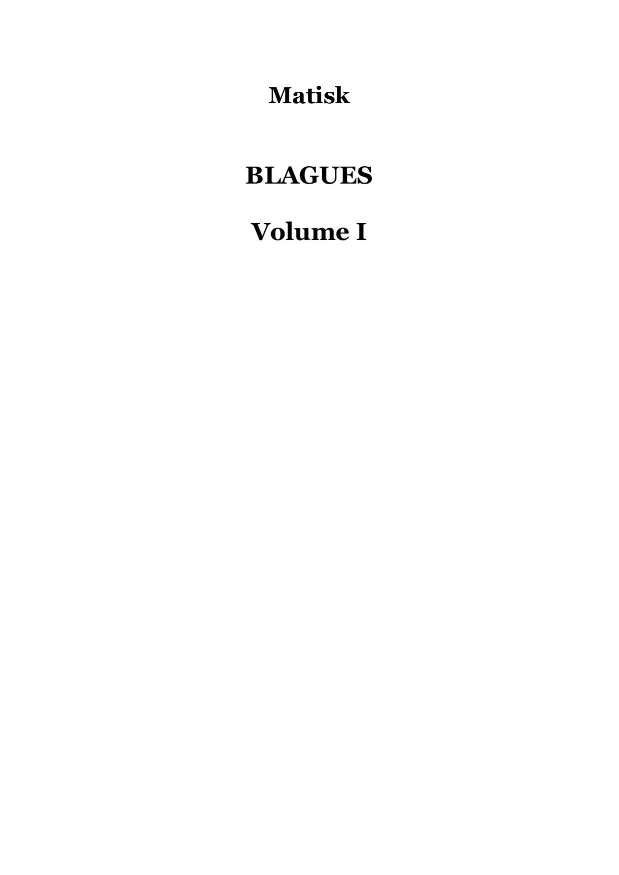 Blagues - Volume I