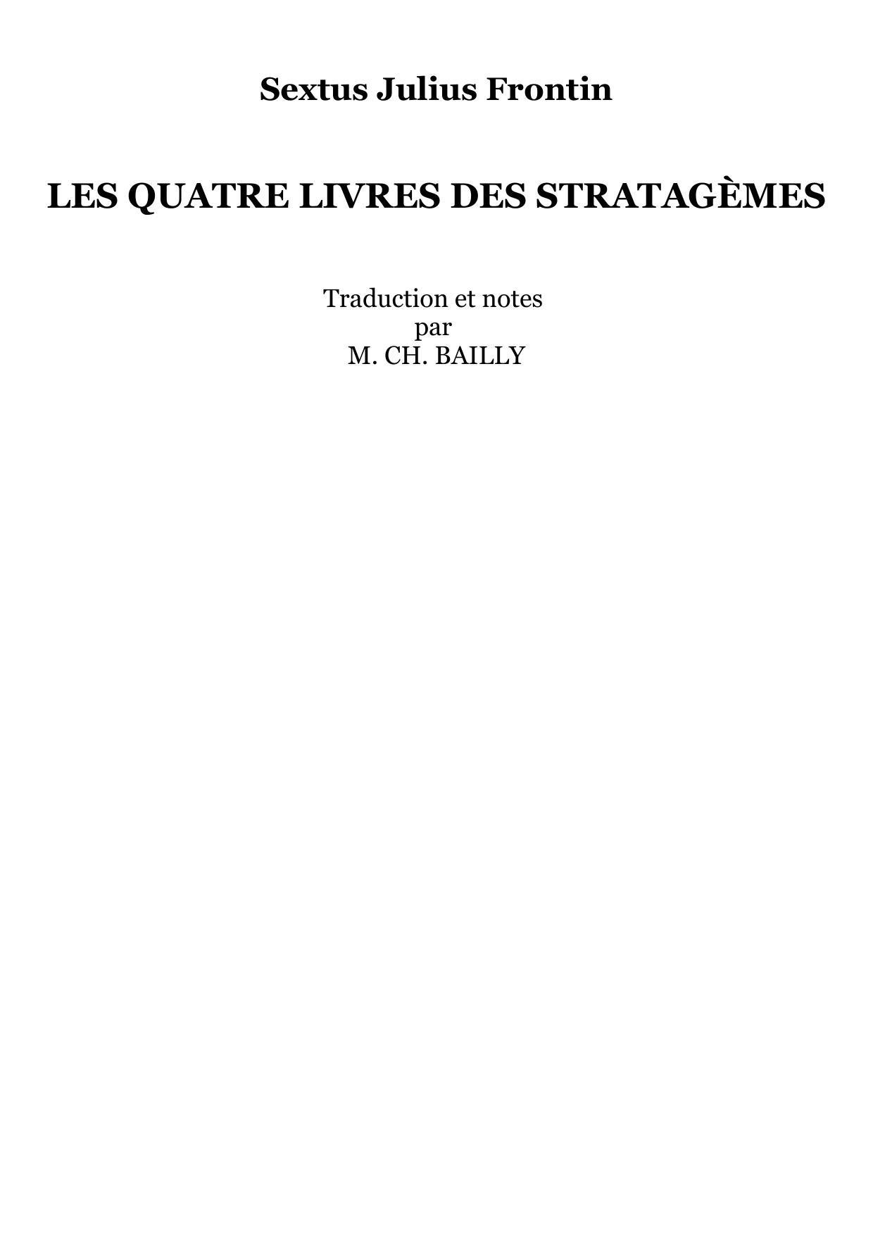 LES QUATRE LIVRES DES STRATAGÈMES