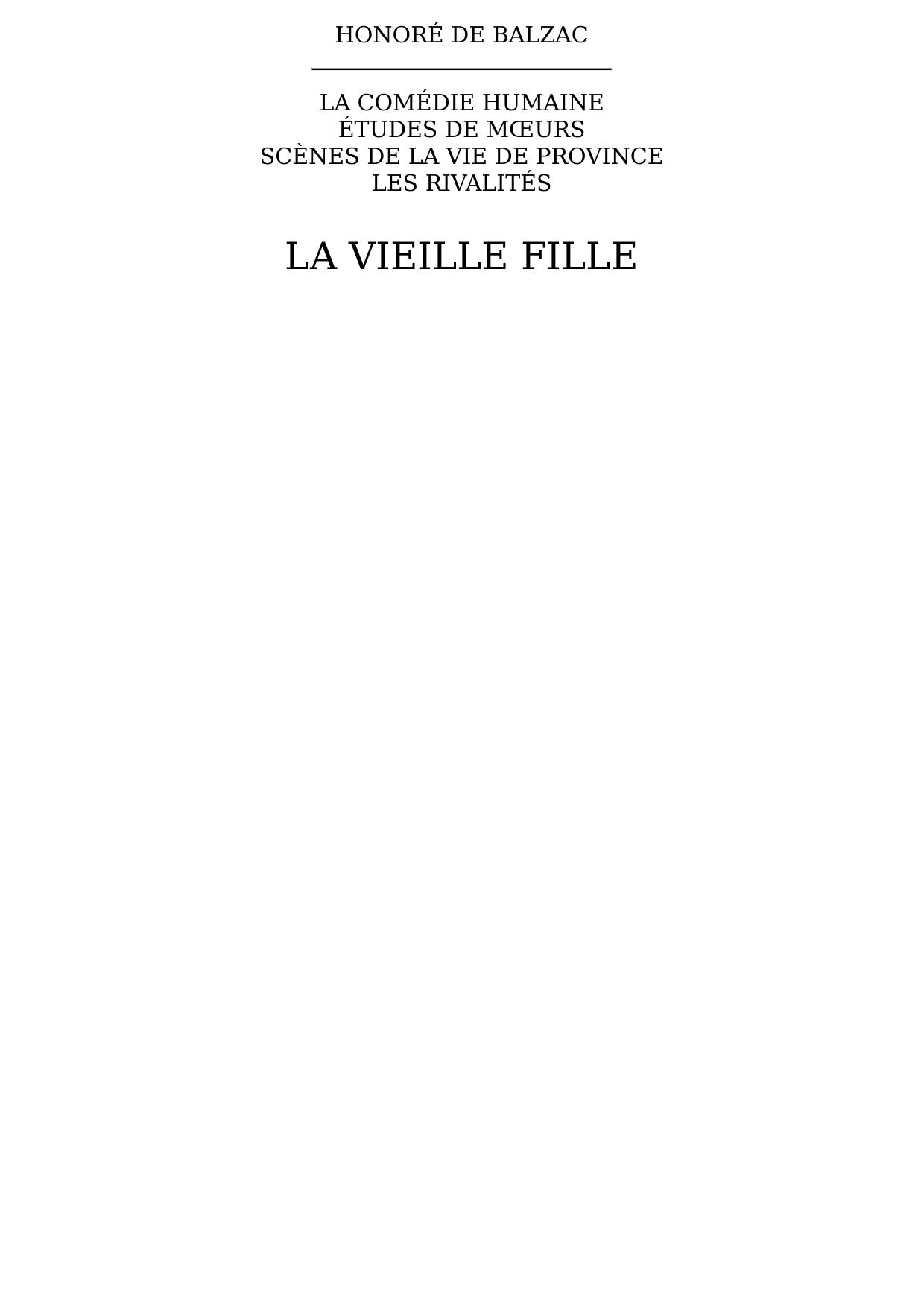 La vieille fille