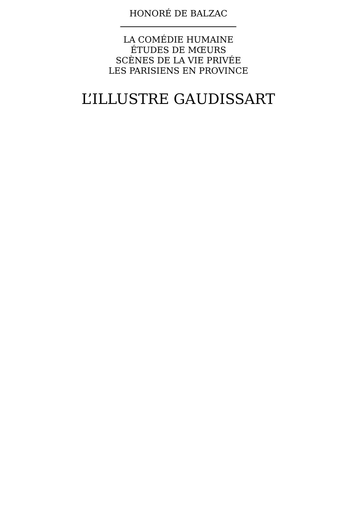 L’illustre Gaudissart