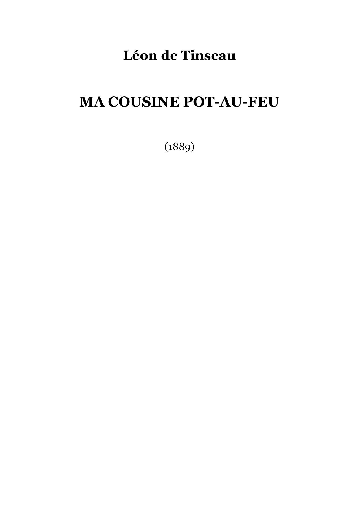 MA COUSINE POT-AU-FEU