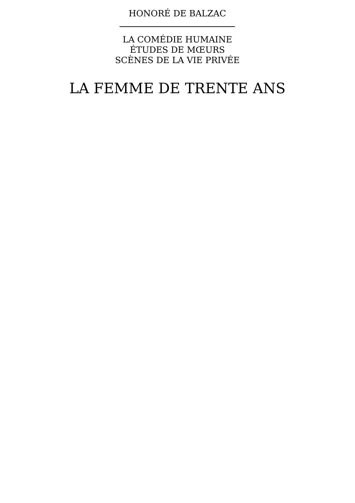 La femme de trente ans