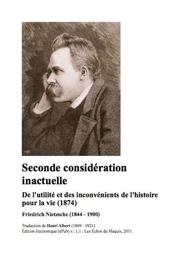 Seconde considération inactuelle (1874)