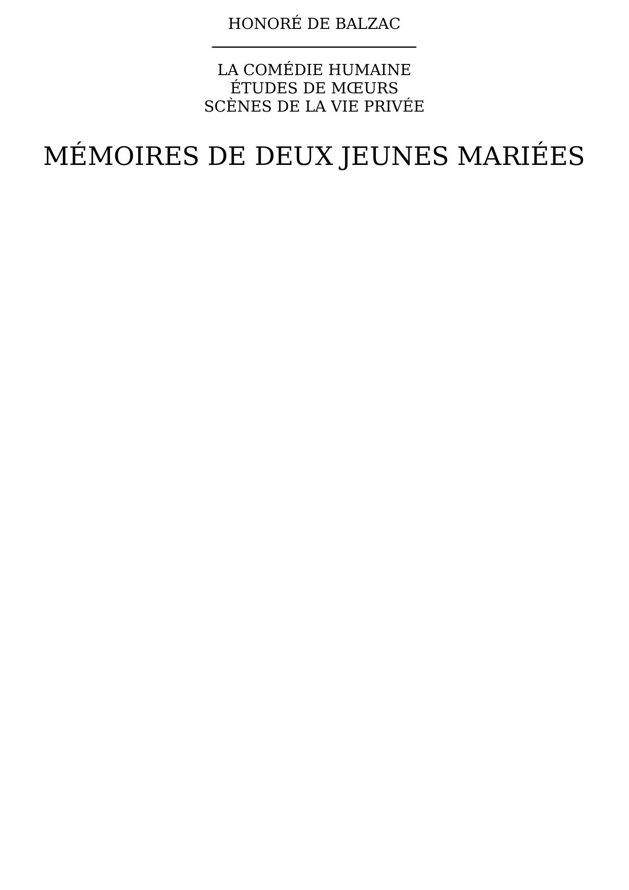 Mémoires de deux jeunes mariées