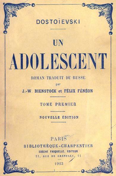 Un adolescent - Tome I