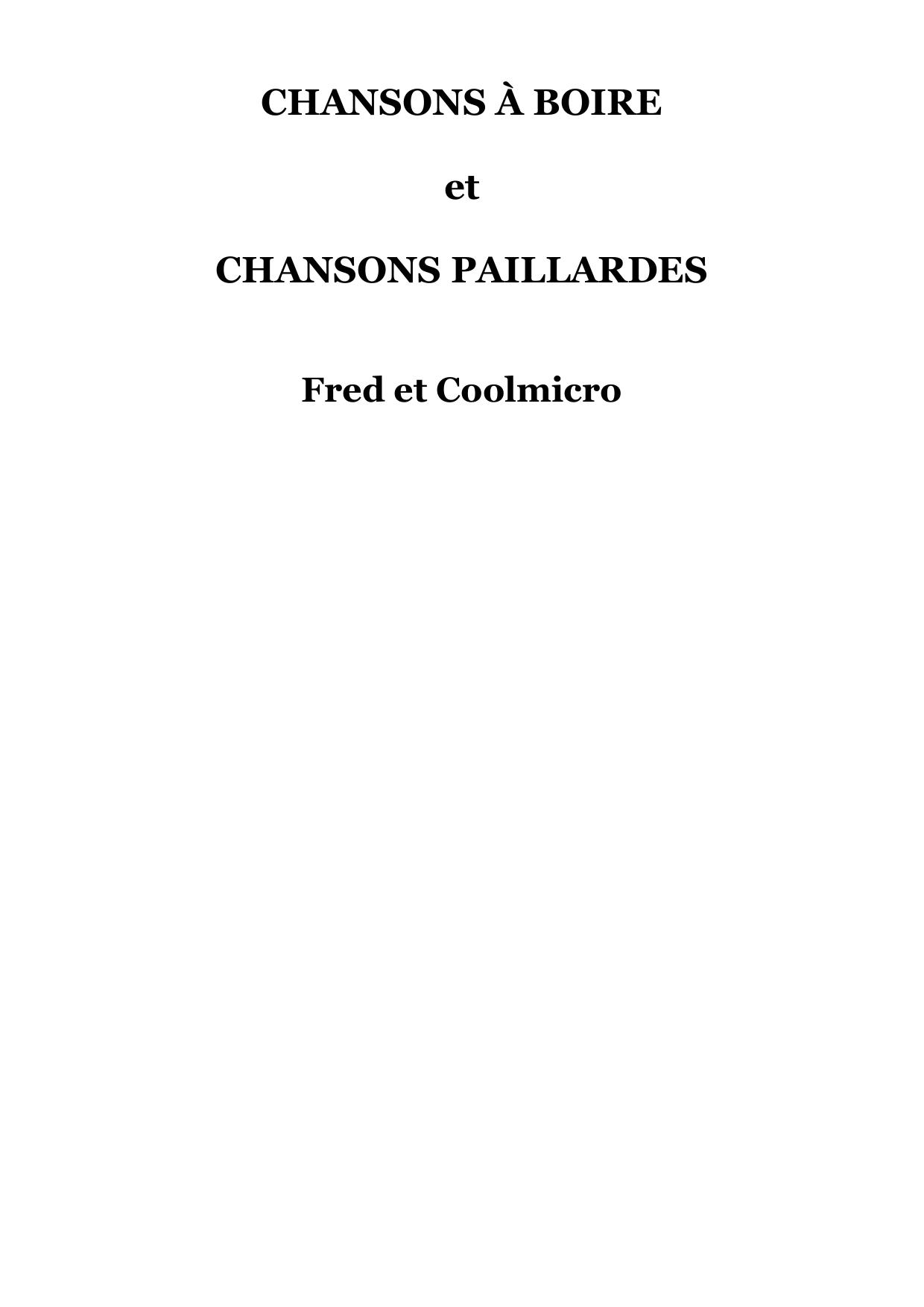 Chansons à boire et chansons paillardes