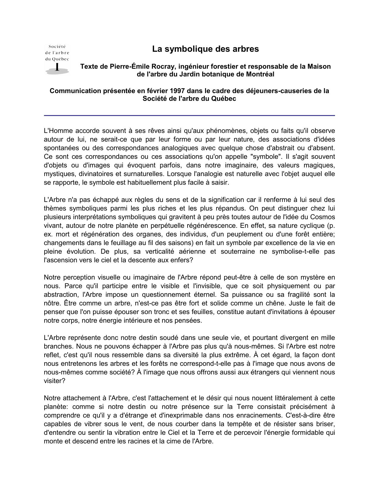 Symbolique des arbres