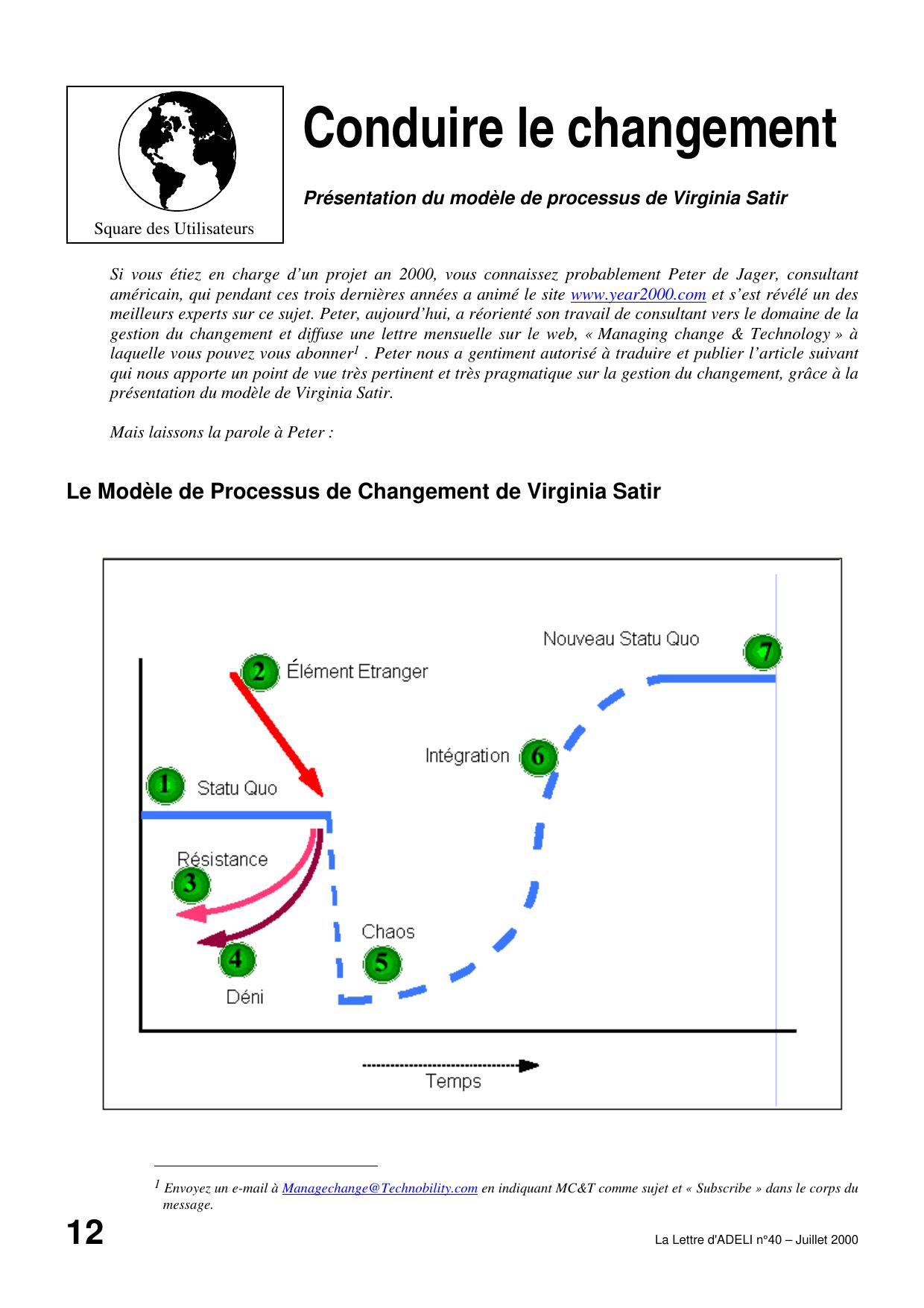 Conduire le changement Virginia Satir