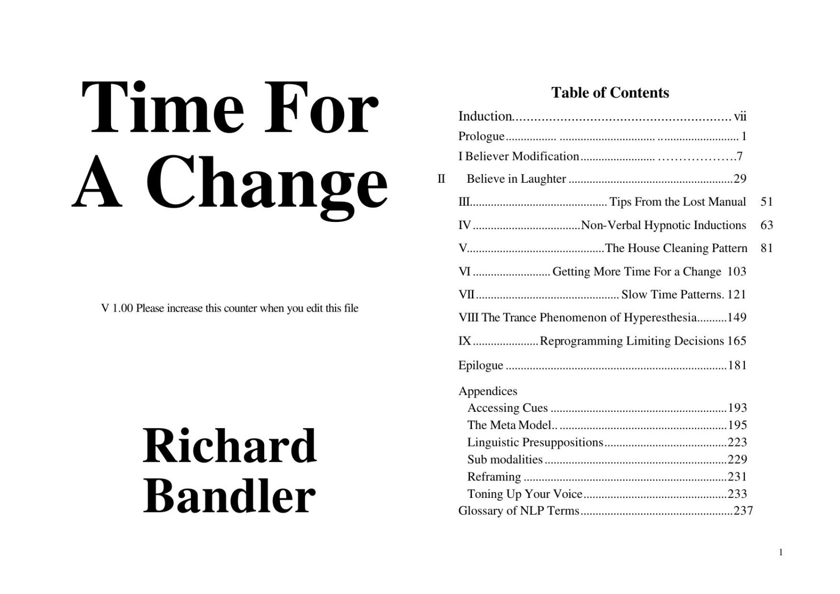Richard Bandler - Time For A Change _OCR_ v1.00.doc
