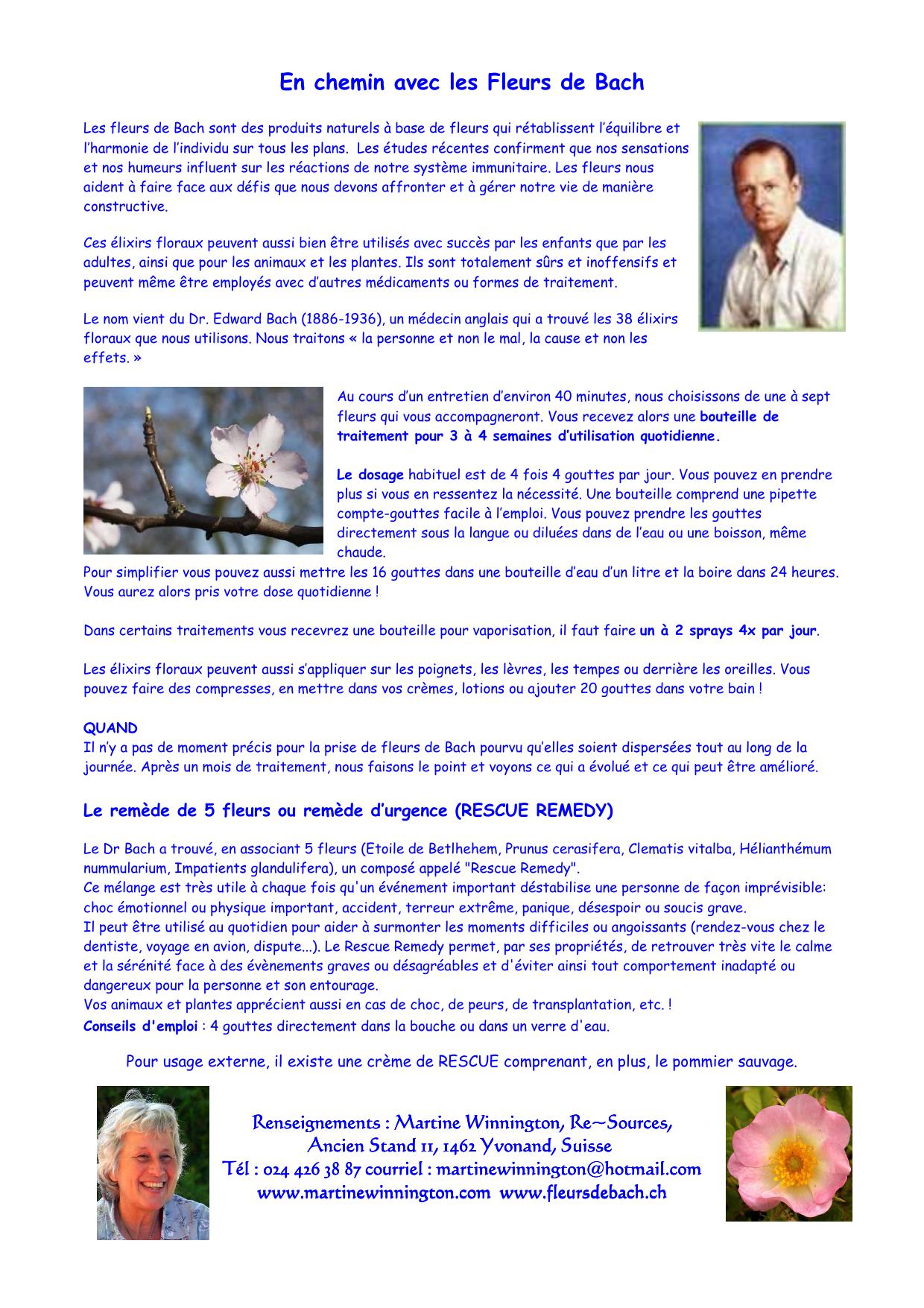 traitement avec les Fleurs de Bach