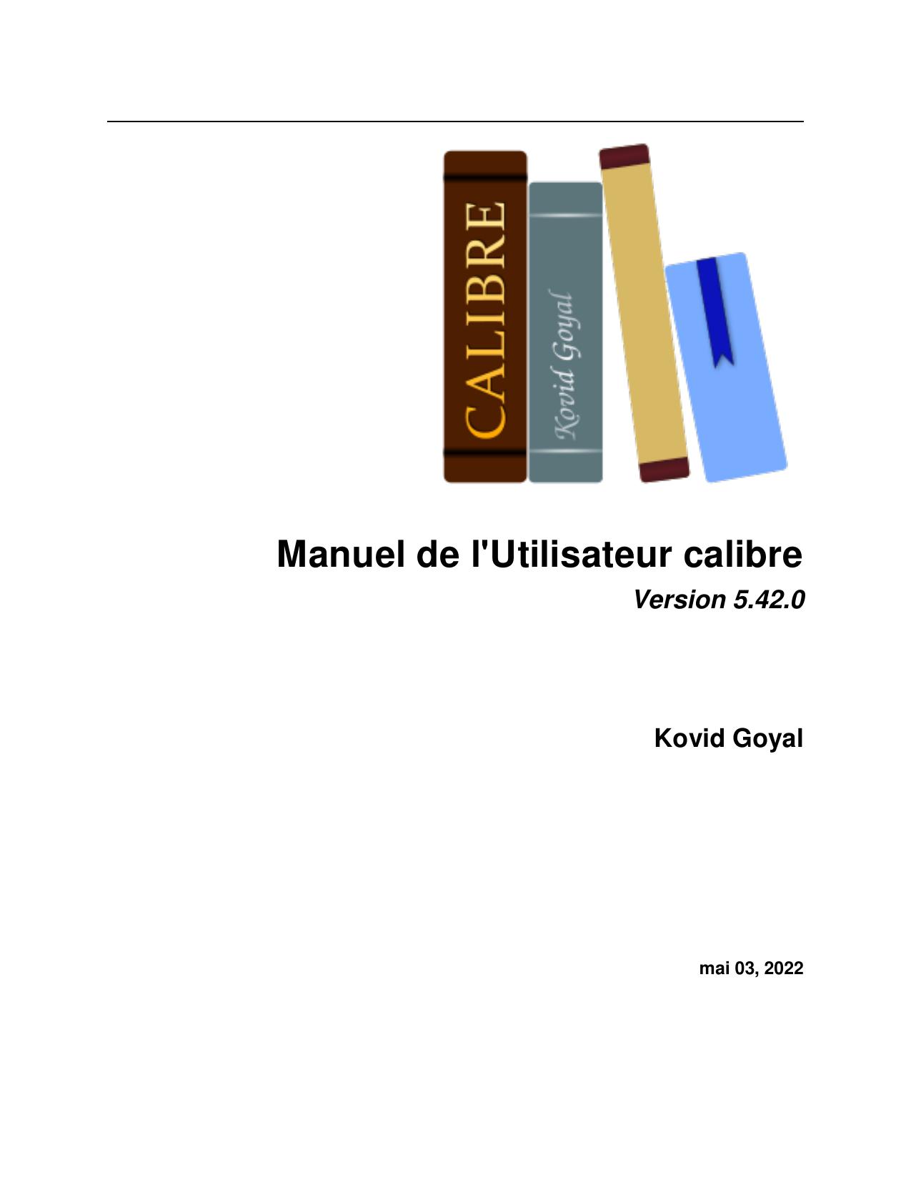 Manuel de l'Utilisateur calibre