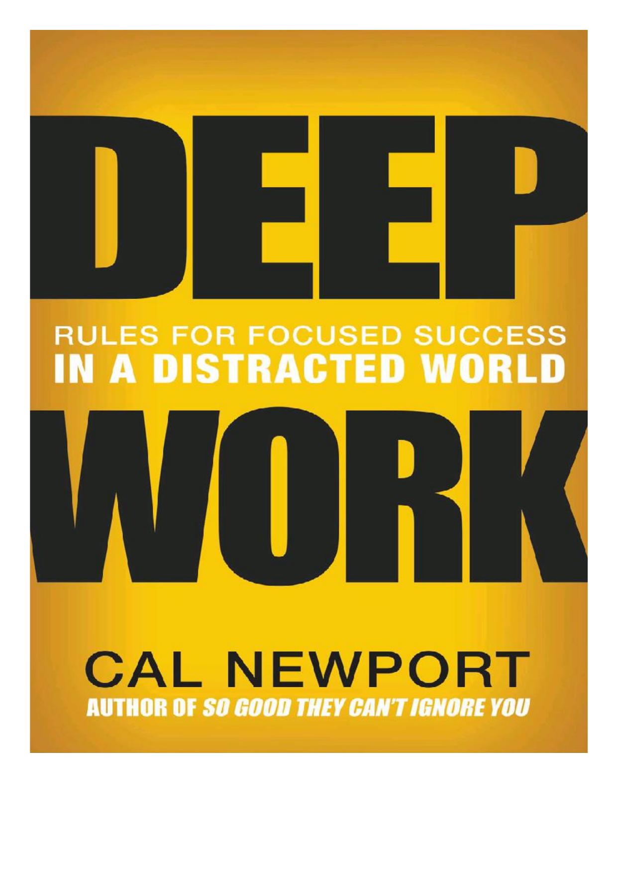 Deep work retrouver la concentration dans un monde de distractions