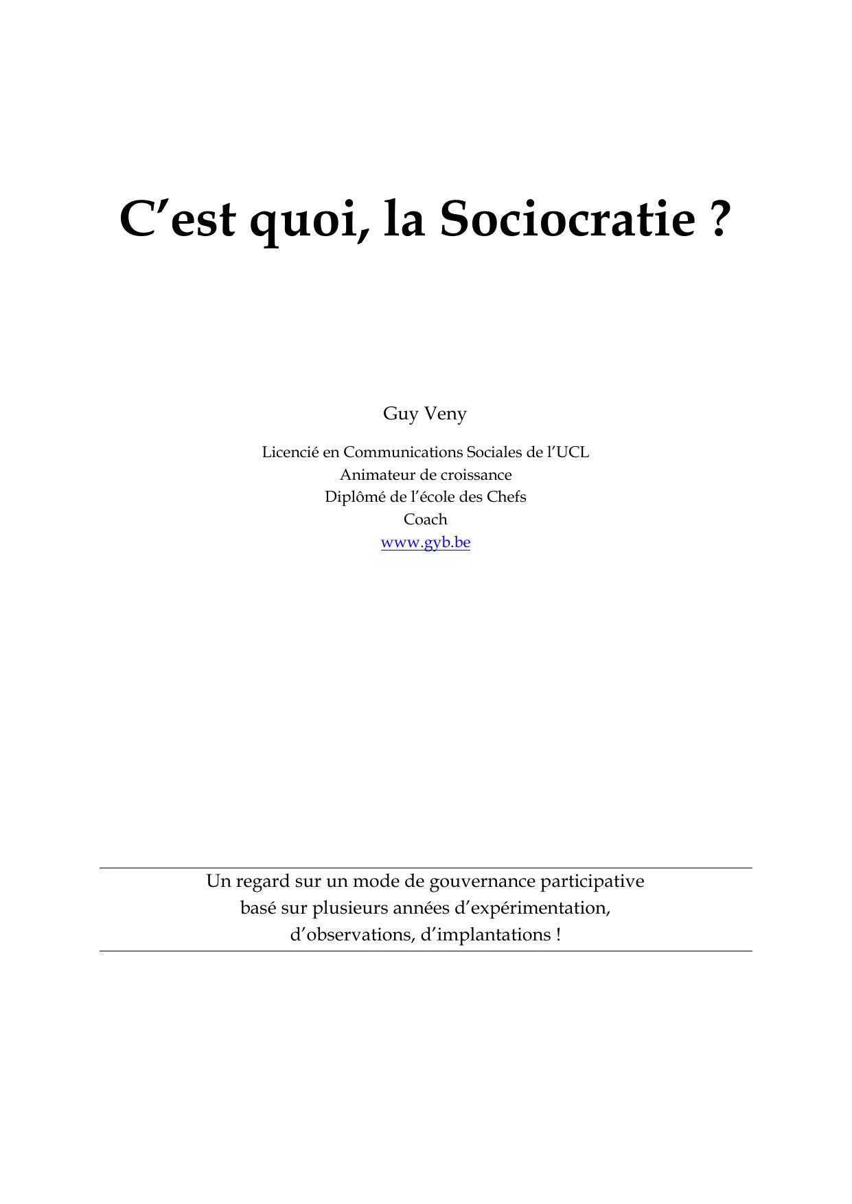 sociocratie Guy Veny
