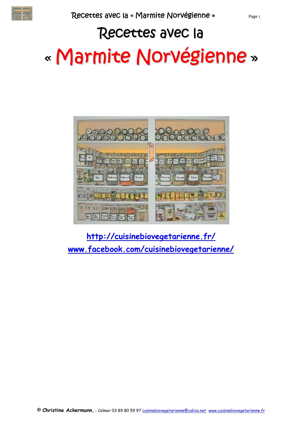 Microsoft Word - Recettes avec la Marmite Norvégienne